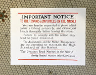 Poster Print of Historic Reading Terminal Market Community Rules circa 1930